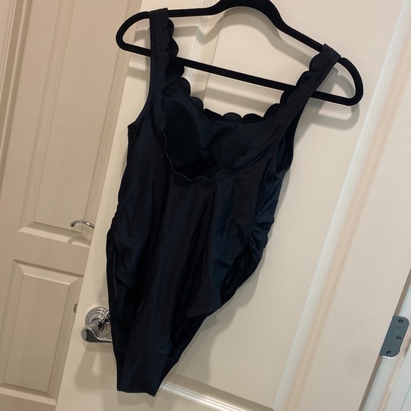 PinkBlush Black Scallop Maternity Swimsuit - Picture 4 of 8